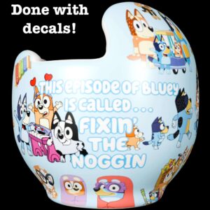 Bluey 3 cranial band decals