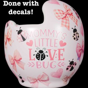 Coquette Bows and Ladybugs cranial band decals