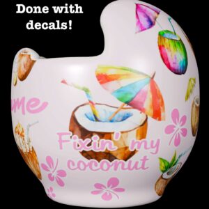 Fixin my watercolor coconut cranial band decals