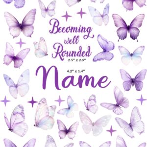Purple Watercolor Butterflies cranial band decals