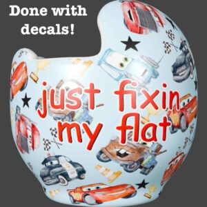 Retro Lightning McQueen cranial band decals