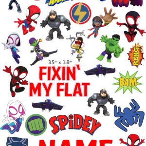 Spidey and Friends cranial band decals