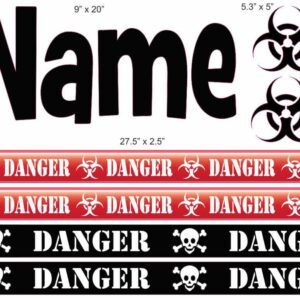 Danger Tape personalized camp trunk decals