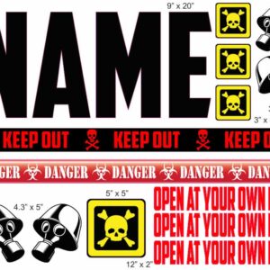Gas Mask personalized camp trunk decals