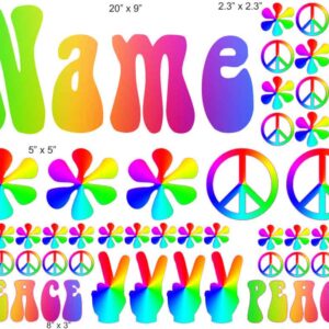 Hippie Girl personalized camp trunk decals
