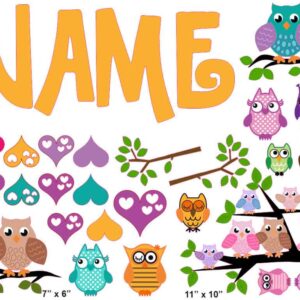 Owl personalized camp trunk decals