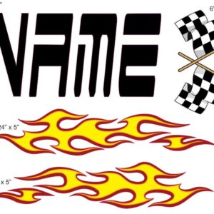 Racing personalized camp trunk decals