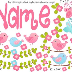 Spring Birds personalized camp trunk decals