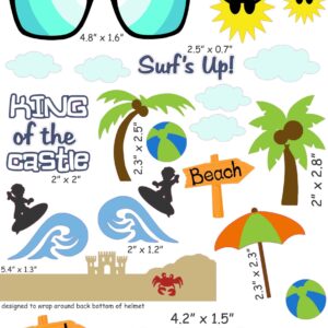 Life's a Beach cranial band decals